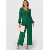 imageANRABESS Womens Long Sleeve Jumpsuit 2025 Fall Wide Leg V Neck Dressy Casual Pants Rompers One Piece Vacation Party OutfitsForest Green
