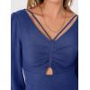 imageANRABESS Womens Long Sleeve Jumpsuit 2025 Fall Wide Leg V Neck Dressy Casual Pants Rompers One Piece Vacation Party OutfitsNavy Blue