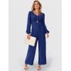imageANRABESS Womens Long Sleeve Jumpsuit 2025 Fall Wide Leg V Neck Dressy Casual Pants Rompers One Piece Vacation Party OutfitsNavy Blue