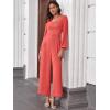 imageANRABESS Womens Long Sleeve Jumpsuit 2025 Fall Wide Leg V Neck Dressy Casual Pants Rompers One Piece Vacation Party OutfitsOrange Red