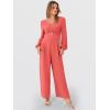 imageANRABESS Womens Long Sleeve Jumpsuit 2025 Fall Wide Leg V Neck Dressy Casual Pants Rompers One Piece Vacation Party OutfitsOrange Red