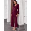 imageANRABESS Womens Long Sleeve Jumpsuit 2025 Fall Wide Leg V Neck Dressy Casual Pants Rompers One Piece Vacation Party OutfitsWine Red