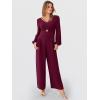 imageANRABESS Womens Long Sleeve Jumpsuit 2025 Fall Wide Leg V Neck Dressy Casual Pants Rompers One Piece Vacation Party OutfitsWine Red