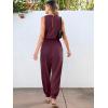 imageANRABESS Womens Summer Jumpsuits Dressy Casual One Piece Outfits Sleeveless Crewneck Rompers Jumper with Pockets 2025 TrendyBurgundy