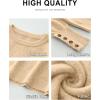 imageANRABESS Sweaters for Women Long Sleeve Crewneck Casual Loose Knit Pullover Tops Button 2025 Fall Fashion Trendy OutfitsApricot