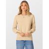 imageANRABESS Sweaters for Women Long Sleeve Crewneck Casual Loose Knit Pullover Tops Button 2025 Fall Fashion Trendy OutfitsApricot