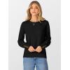imageANRABESS Sweaters for Women Long Sleeve Crewneck Casual Loose Knit Pullover Tops Button 2025 Fall Fashion Trendy OutfitsBlack