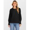imageANRABESS Sweaters for Women Long Sleeve Crewneck Casual Loose Knit Pullover Tops Button 2025 Fall Fashion Trendy OutfitsBlack