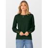 imageANRABESS Sweaters for Women Long Sleeve Crewneck Casual Loose Knit Pullover Tops Button 2025 Fall Fashion Trendy OutfitsDeep Green