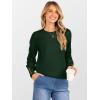 imageANRABESS Sweaters for Women Long Sleeve Crewneck Casual Loose Knit Pullover Tops Button 2025 Fall Fashion Trendy OutfitsDeep Green
