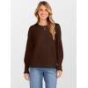 imageANRABESS Sweaters for Women Long Sleeve Crewneck Casual Loose Knit Pullover Tops Button 2025 Fall Fashion Trendy OutfitsMocha