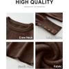 imageANRABESS Sweaters for Women Long Sleeve Crewneck Casual Loose Knit Pullover Tops Button 2025 Fall Fashion Trendy OutfitsMocha