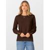 imageANRABESS Sweaters for Women Long Sleeve Crewneck Casual Loose Knit Pullover Tops Button 2025 Fall Fashion Trendy OutfitsMocha