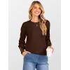 imageANRABESS Sweaters for Women Long Sleeve Crewneck Casual Loose Knit Pullover Tops Button 2025 Fall Fashion Trendy OutfitsMocha