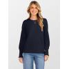 imageANRABESS Sweaters for Women Long Sleeve Crewneck Casual Loose Knit Pullover Tops Button 2025 Fall Fashion Trendy OutfitsNavy Blue