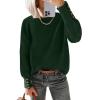 imageANRABESS Sweaters for Women Long Sleeve Crewneck Casual Loose Knit Pullover Tops Button 2025 Fall Fashion Trendy OutfitsRed