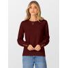 imageANRABESS Sweaters for Women Long Sleeve Crewneck Casual Loose Knit Pullover Tops Button 2025 Fall Fashion Trendy OutfitsRed