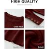 imageANRABESS Sweaters for Women Long Sleeve Crewneck Casual Loose Knit Pullover Tops Button 2025 Fall Fashion Trendy OutfitsRed