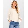 imageANRABESS Sweaters for Women Long Sleeve Crewneck Casual Loose Knit Pullover Tops Button 2025 Fall Fashion Trendy OutfitsWhite