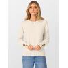 imageANRABESS Sweaters for Women Long Sleeve Crewneck Casual Loose Knit Pullover Tops Button 2025 Fall Fashion Trendy OutfitsWhite