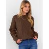 imageANRABESS Women Oversized Chunky Cable Knitted Vintage Sweater 2025 Fall OutfitsBrown