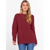 imageANRABESS Women Oversized Chunky Cable Knitted Vintage Sweater 2025 Fall OutfitsDeep Red