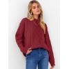 imageANRABESS Women Oversized Chunky Cable Knitted Vintage Sweater 2025 Fall OutfitsDeep Red