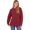 imageANRABESS Women Oversized Chunky Cable Knitted Vintage Sweater 2025 Fall OutfitsDeep Red