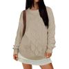 imageANRABESS Women Oversized Chunky Cable Knitted Vintage Sweater 2025 Fall OutfitsKhaki