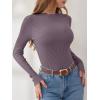 imageANRABESS Womens Long Sleeve Mock Neck Lightweight Sweater Rib Knit Slim Fit 2025 Fall Winter Casual Basic Pullover TopsPurple