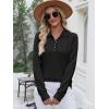 imageANRABESS Womens Long Sleeve Polo Sweaters Knit Button Shirt Lightweight Dressy Casual Basic Pullover Tops 2025 Fall FashionBlack