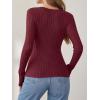 imageANRABESS Womens Long Sleeve Shirts V Neck Sexy Ribbed Knit Slim Fit Button Lightweight Sweater 2025 Fall Casual Work TopsBurgundy