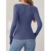 imageANRABESS Womens Long Sleeve Shirts V Neck Sexy Ribbed Knit Slim Fit Button Lightweight Sweater 2025 Fall Casual Work TopsDark Blue