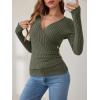 imageANRABESS Womens Long Sleeve Shirts V Neck Sexy Ribbed Knit Slim Fit Button Lightweight Sweater 2025 Fall Casual Work TopsDeep Green