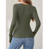 imageANRABESS Womens Long Sleeve Shirts V Neck Sexy Ribbed Knit Slim Fit Button Lightweight Sweater 2025 Fall Casual Work TopsDeep Green