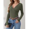 imageANRABESS Womens Long Sleeve Shirts V Neck Sexy Ribbed Knit Slim Fit Button Lightweight Sweater 2025 Fall Casual Work TopsDeep Green