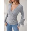imageANRABESS Womens Long Sleeve Shirts V Neck Sexy Ribbed Knit Slim Fit Button Lightweight Sweater 2025 Fall Casual Work TopsGrey