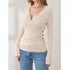 imageANRABESS Womens Long Sleeve Shirts V Neck Sexy Ribbed Knit Slim Fit Button Lightweight Sweater 2025 Fall Casual Work TopsLight Khaki