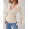imageANRABESS Womens Long Sleeve Shirts V Neck Sexy Ribbed Knit Slim Fit Button Lightweight Sweater 2025 Fall Casual Work TopsLight Khaki