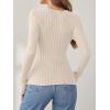 imageANRABESS Womens Long Sleeve Shirts V Neck Sexy Ribbed Knit Slim Fit Button Lightweight Sweater 2025 Fall Casual Work TopsLight Khaki