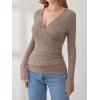 imageANRABESS Womens Long Sleeve Shirts V Neck Sexy Ribbed Knit Slim Fit Button Lightweight Sweater 2025 Fall Casual Work TopsTan