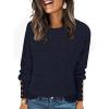 imageANRABESS Sweaters for Women Long Sleeve Crewneck Casual Loose Knit Pullover Tops Button 2025 Fall Fashion Trendy OutfitsNavy Blue