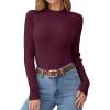 imageANRABESS Womens Long Sleeve Mock Neck Lightweight Sweater Rib Knit Slim Fit 2025 Fall Winter Casual Basic Pullover TopsWine Red