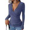 imageANRABESS Womens Long Sleeve Shirts V Neck Sexy Ribbed Knit Slim Fit Button Lightweight Sweater 2025 Fall Casual Work TopsDark Blue