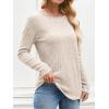 imageANRABESS Long Sleeve Shirts for Women Crewneck Tunic Tops Business Casual Fit Fall Lightweight Sweaters Fashion Clothes 2025Light Khaki