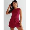 imageANRABESS Romper for Women Short Jumpsuit Summer Casual Dressy Sleeveless Outfits Beach Vacation 2025 Trendy One Piece ClothesRed