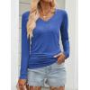 imageANRABESS Shirts for Women Long Sleeve V Neck Tops Dressy Business Casual Side Ruched TShirts 2025 Fall Tee Blouses OutfitsBlue