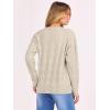 imageANRABESS Sweaters for Women Long Sleeve Crewneck Cable Knit Casual Loose Pullover Tops 2025 Trendy Fall Vintage OutfitsAlmond