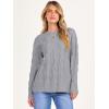 imageANRABESS Sweaters for Women Long Sleeve Crewneck Cable Knit Casual Loose Pullover Tops 2025 Trendy Fall Vintage OutfitsGrey