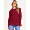 imageANRABESS Sweaters for Women Long Sleeve Crewneck Cable Knit Casual Loose Pullover Tops 2025 Trendy Fall Vintage OutfitsRed